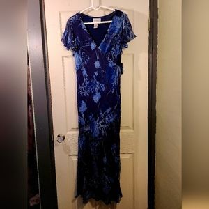 Vintage 90s Papell Boutique floral slip maxi dress NWT
